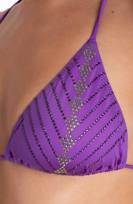 Pin Up Stars BIKINI TRIANGOLO IMBOTTITO CON CRISTALLI Spedizione gratuita