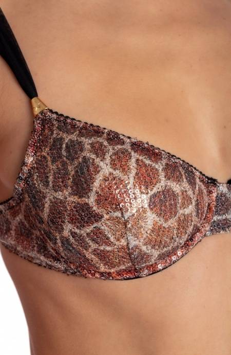 Pin Up Stars BIKINI BALCONCINO FERRETTO STAMPA PAILLETTES GIRAFFA Grande vendita
