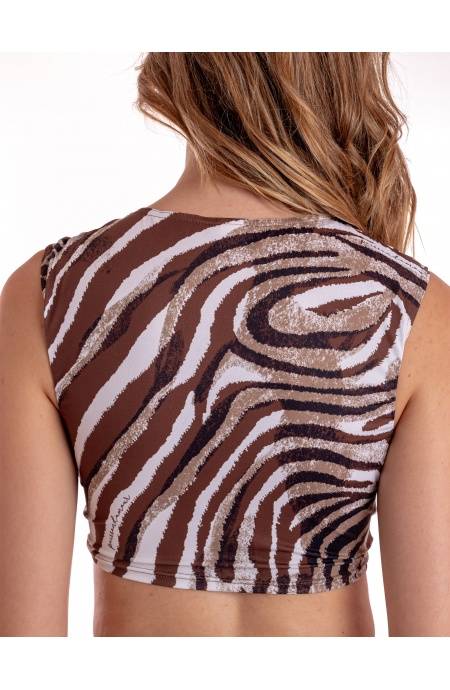 Pin Up Stars TOP INCROCIATO STAMPA ZEBRA Sconti VIP