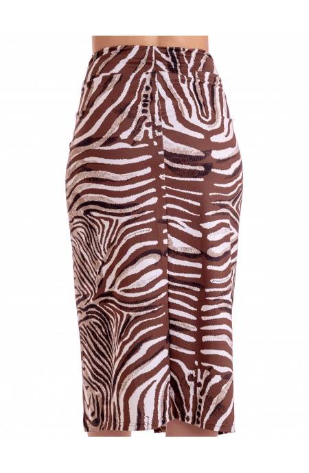 Pin Up Stars GONNA LONGUETTE CON SPACCO STAMPA ZEBRA Super Saving Price