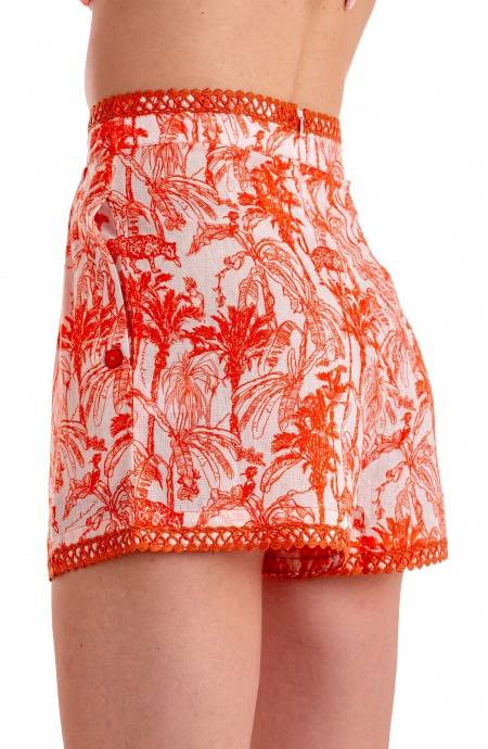 Pin Up Stars SHORTS CON RICAMO PASSAMANERIA STAMPA KENZIA Promozione temporanea