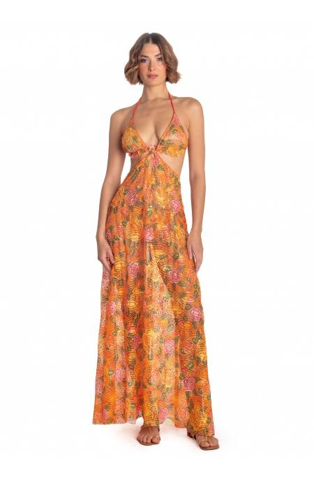 Pin Up Stars ABITO PAREO LUNGO PIZZO MACRAMÉ STAMPA FLOWER BIRD Discount Store per i nuovi prodotti