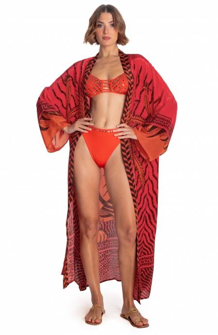 Pin Up Stars KIMONO LUNGO STAMPA TIGER SUN Solo un giorno rimasto