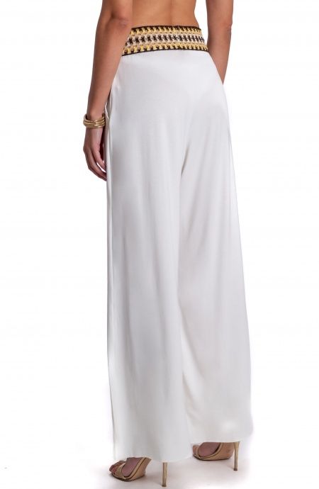Pin Up Stars PANTALONE PALAZZO CON PASSAMANERIA CROCHET Duty-free