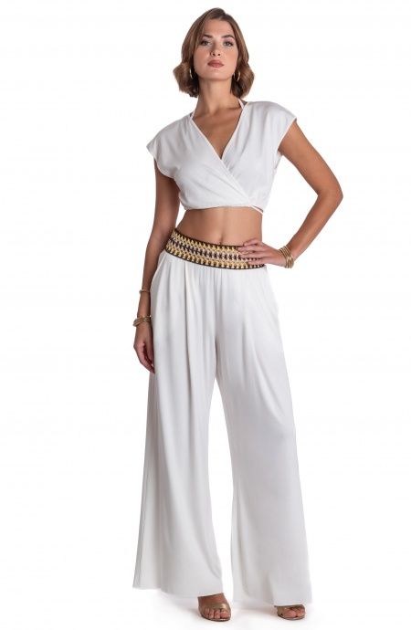 Pin Up Stars PANTALONE PALAZZO CON PASSAMANERIA CROCHET Duty-free