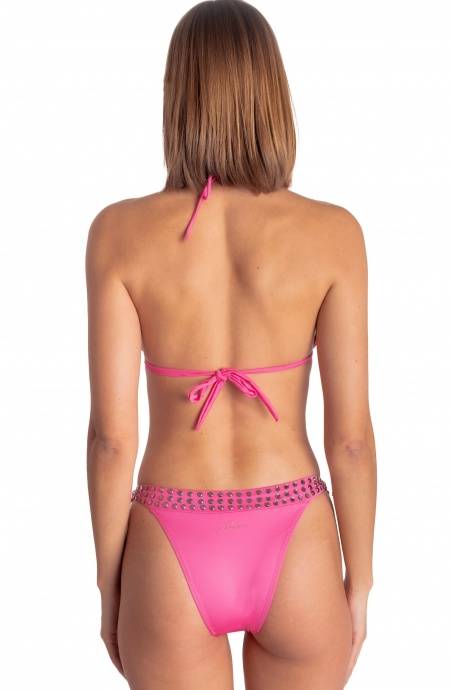 Pin Up Stars BIKINI TRIANGOLO IMBOTTITO CON CRISTALLI SPECCHIETTI Consegna Veloce