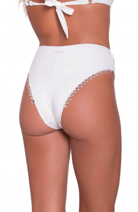 Pin Up Stars Slip Bikini A Vita Alta Tinta Unita Borchie Specchio A Punta Shopping online