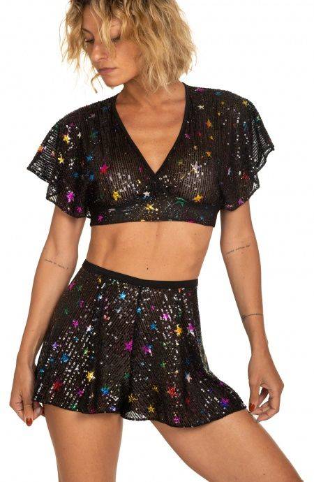 Pin Up Stars Crop Top Incrociato Stella Capricciosa Offerta temporanea