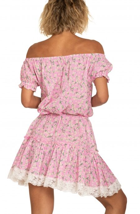 Pin Up Stars Abito Maniche A Palloncino Flower Print Liquidazione