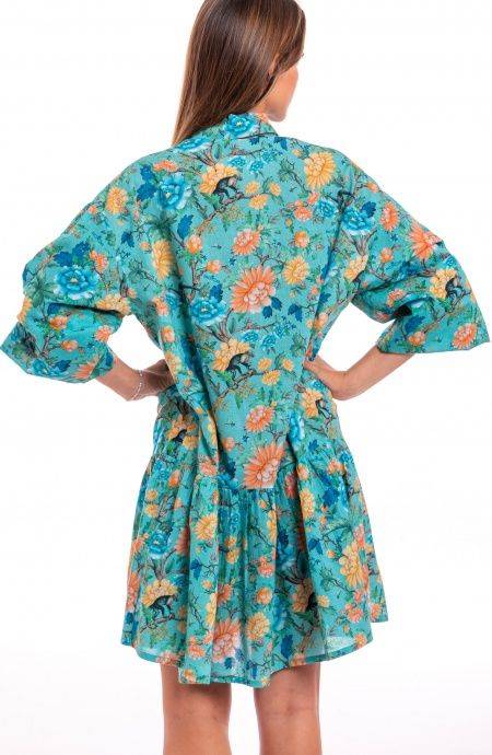 Pin Up Stars Abitino In Cotone Collo Camicia Stampa Monkey Promozione temporanea