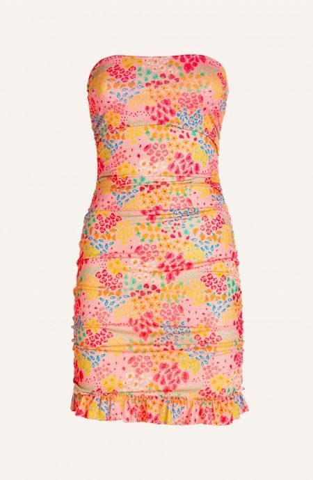Pin Up Stars Tubino Off-Shoulders Arricciato Lurex Stampa Tutti Frutti Fino al 60% di sconto