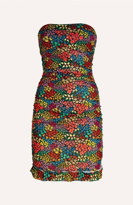 Pin Up Stars Tubino Off-Shoulders Arricciato Lurex Stampa Tutti Frutti Fino al 60% di sconto