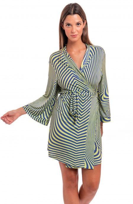 Pin Up Stars Vestito Aperto Jersey Stampa Optical Limitato a 3 giorni