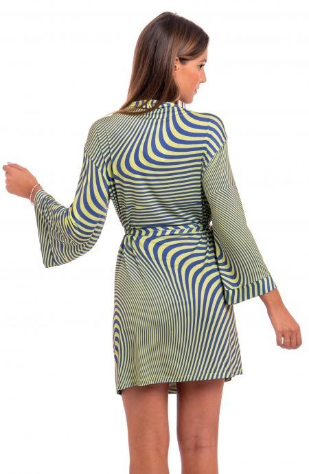 Pin Up Stars Vestito Aperto Jersey Stampa Optical Limitato a 3 giorni