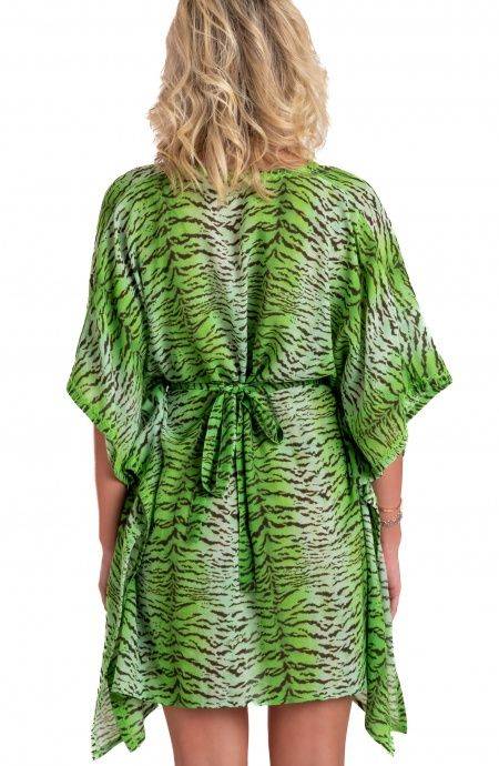 Pin Up Stars Poncho Mussola Di Viscosa Stampa Tigre In vendita