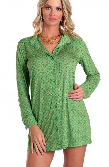 Pin Up Stars Chemisier in Jersey Stampa Squame 50% di sconto per tempo limitato