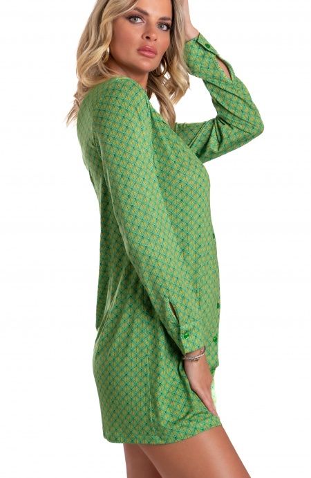 Pin Up Stars Chemisier in Jersey Stampa Squame 50% di sconto per tempo limitato