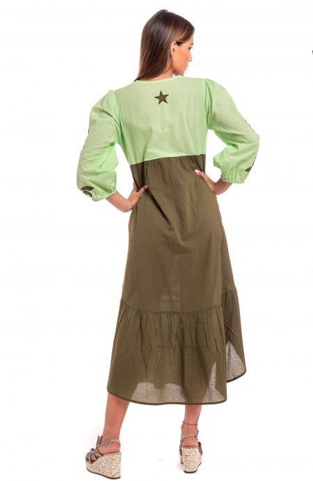 Pin Up Stars Abito Ricamato Manica Lunga Cotone Pineapple Patch Sconti questo mese