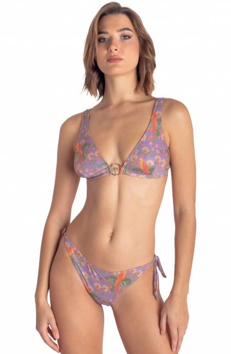 Pin Up Stars TOP BIKINI BRASSIERE CON ACCESSORIO STAMPA FLOWER BIRD Offerta per la Festa della Mamma