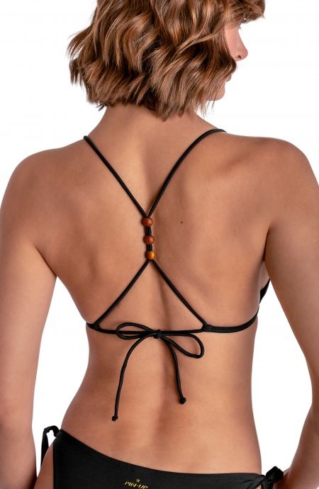 Pin Up Stars TOP BIKINI TRIANGOLO IMBOTTITO CON PERLE E CONCHIGLIE TINTA UNITA Offerta settimanale