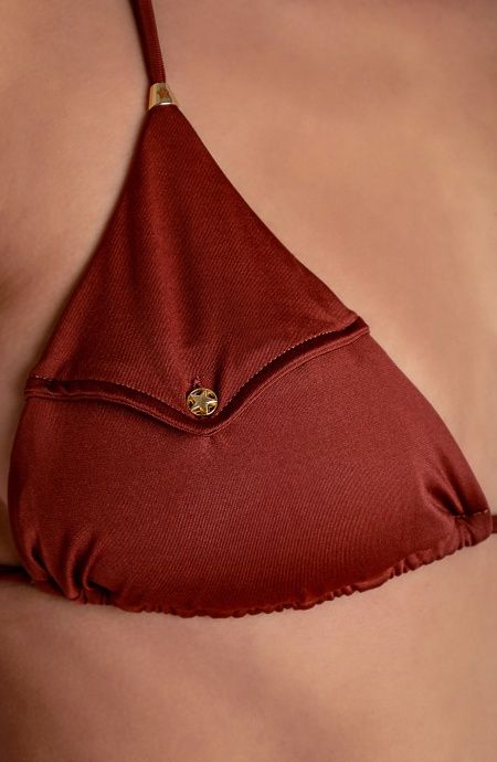 Pin Up Stars TOP BIKINI TRIANGOLO IMBOTTITO CON TASCHINO TINTA UNITA Rilascio limitato