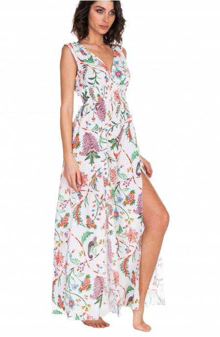 Pin Up Stars Long Dress Con Spacchi Stampa Camaleonte Fino al 55% di sconto
