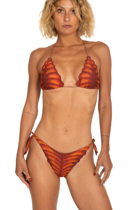 Pin Up Stars Bikini Triangolo Imbottito Foglia In Lycra Riciclata In Vendita