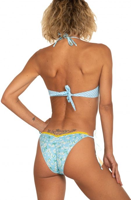 Pin Up Stars Bikini Balconcino Con Ferretto Slip Fiocchi Stampa Provenzale Saldi Di Fabbrica