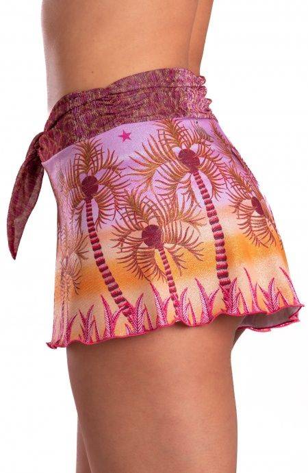 Pin Up Stars Short Piquet Lurex Con Fascione Crepon Lamè Palm Paradise Rilascio limitato