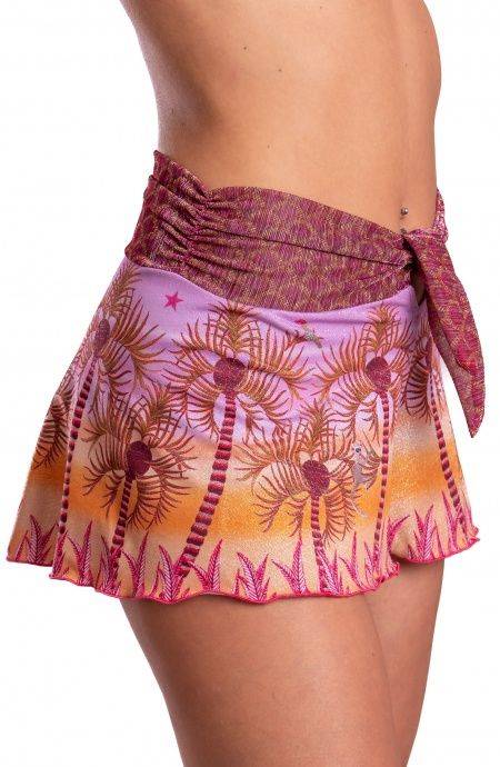 Pin Up Stars Short Piquet Lurex Con Fascione Crepon Lamè Palm Paradise Rilascio limitato