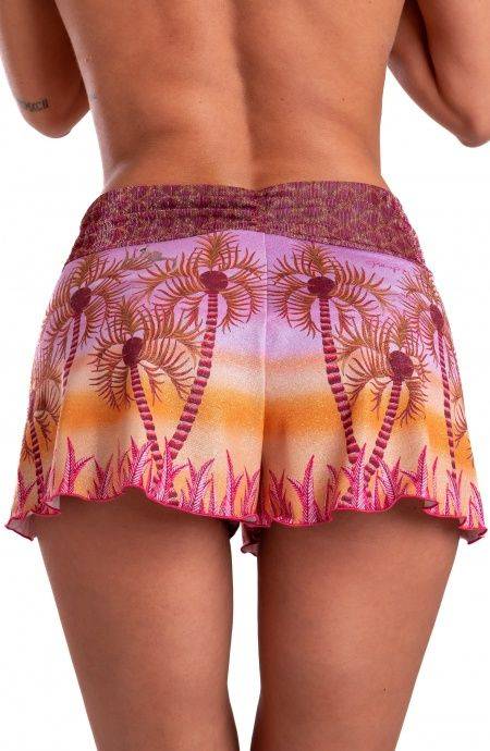 Pin Up Stars Short Piquet Lurex Con Fascione Crepon Lamè Palm Paradise Rilascio limitato