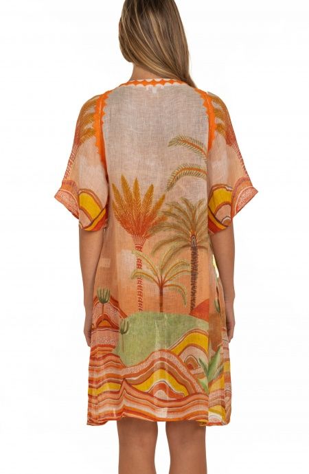 Pin Up Stars Poncho In Garza Stampa Dune Ultimo giorno