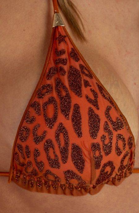 Pin Up Stars Bikini Triangolo Imbottito Slip Fiocchi Maculato Lurex Sottocosto