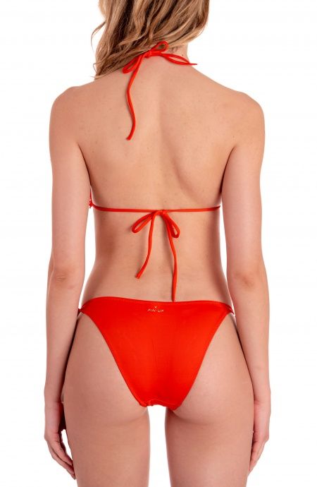 Pin Up Stars Bikini Triangolo Imbottito Slip Fiocchi Foglie Laser Tinta Unita Novità