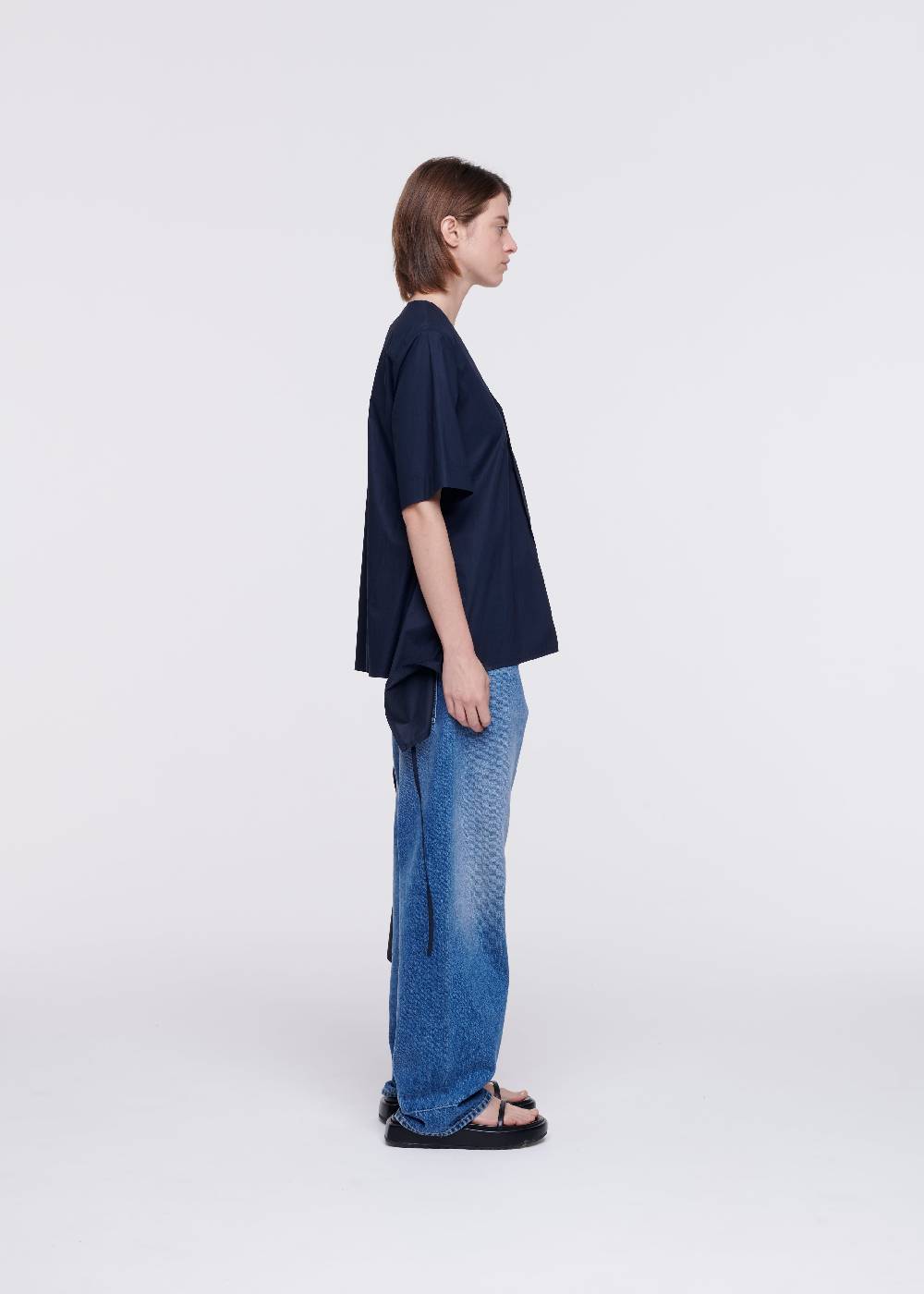 Plan C CAMICIA DI COTONE BLU CON STRASCICO Convenienza