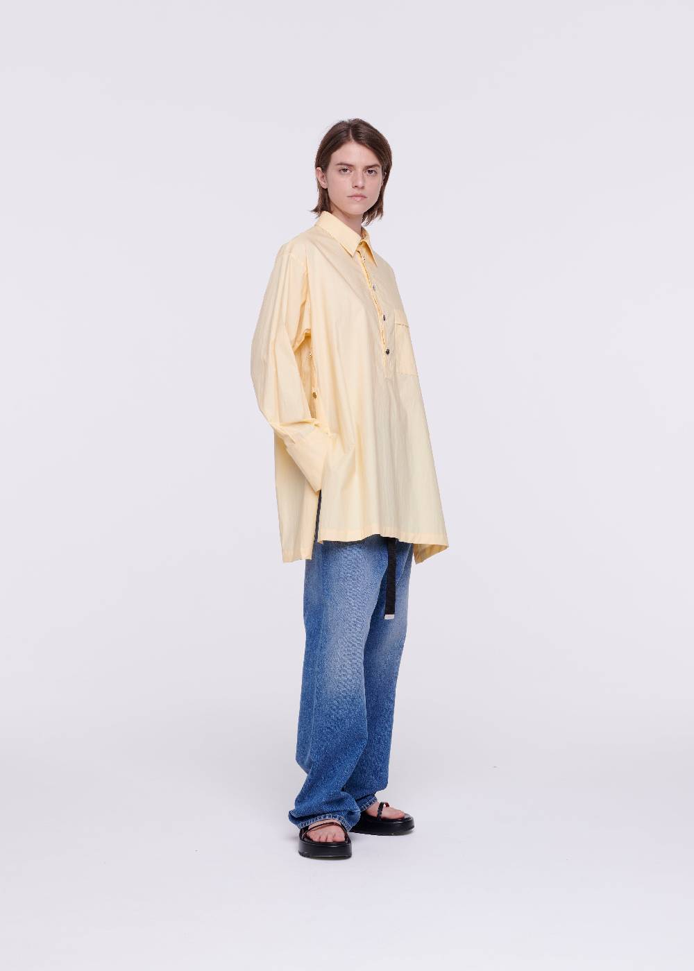 Plan C CAMICIA IN COTONE COLOR ZABAIONE Sconto