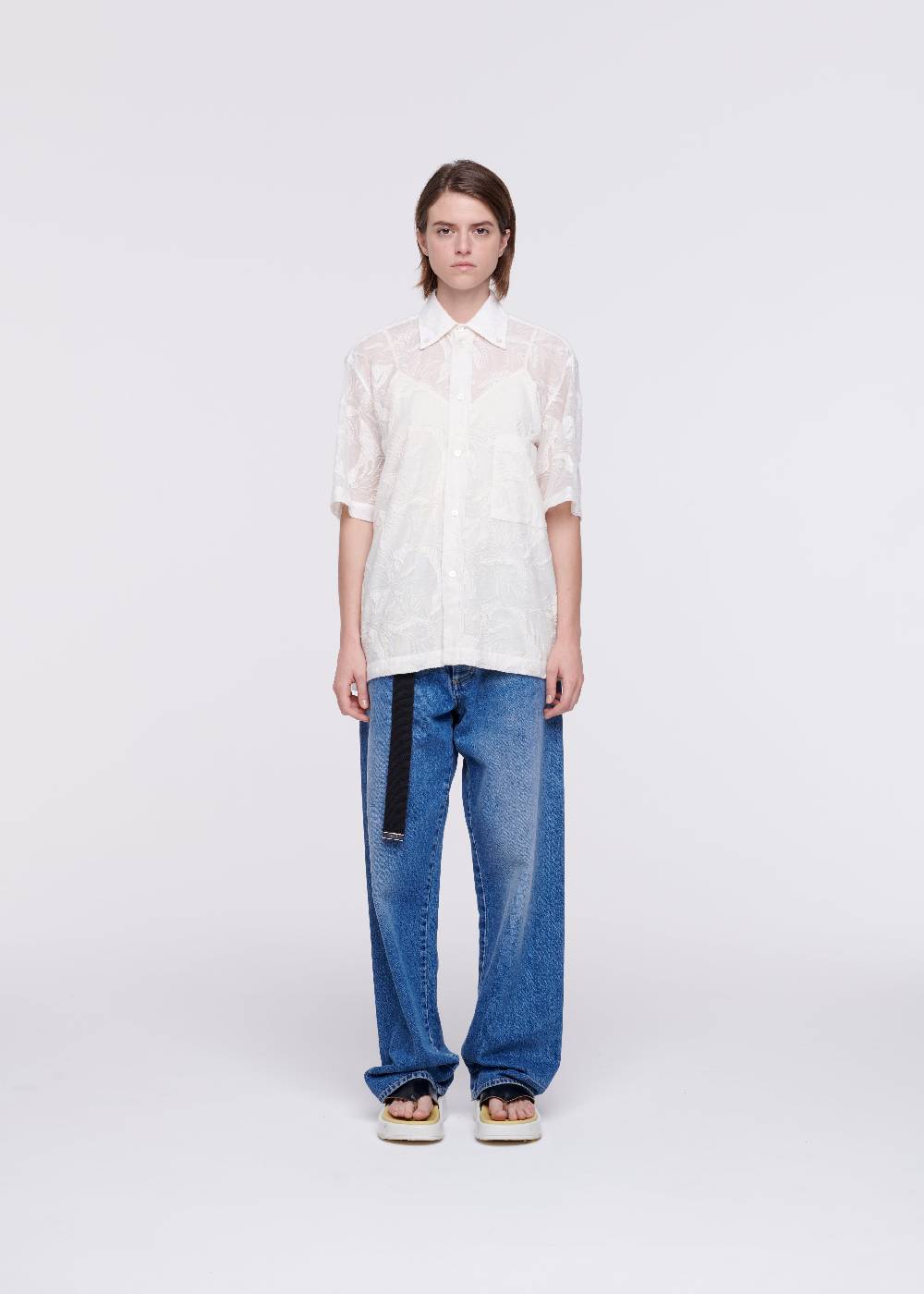 Plan C CAMICIA IN COTONE RICAMATA A FIORI Online