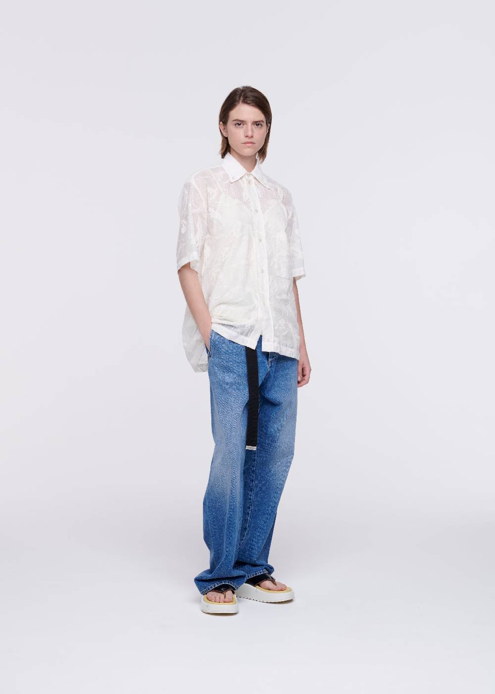 Plan C CAMICIA IN COTONE RICAMATA A FIORI Online