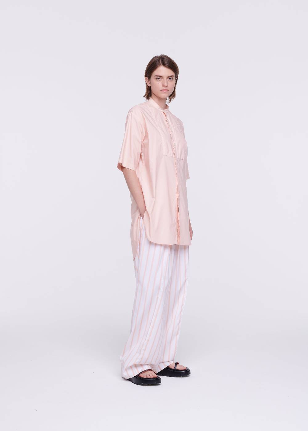 Plan C CAMICIA IN POPELINE IN COTONE ROSA In Vendita