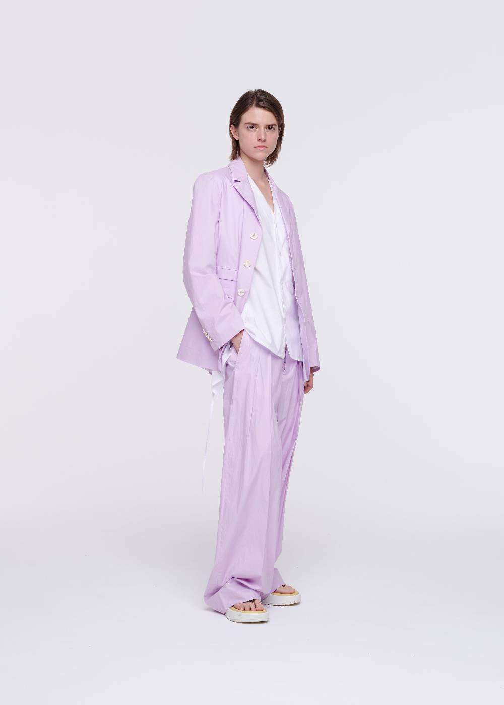 Plan C BLAZER LILLA IN COTONE Saldi
