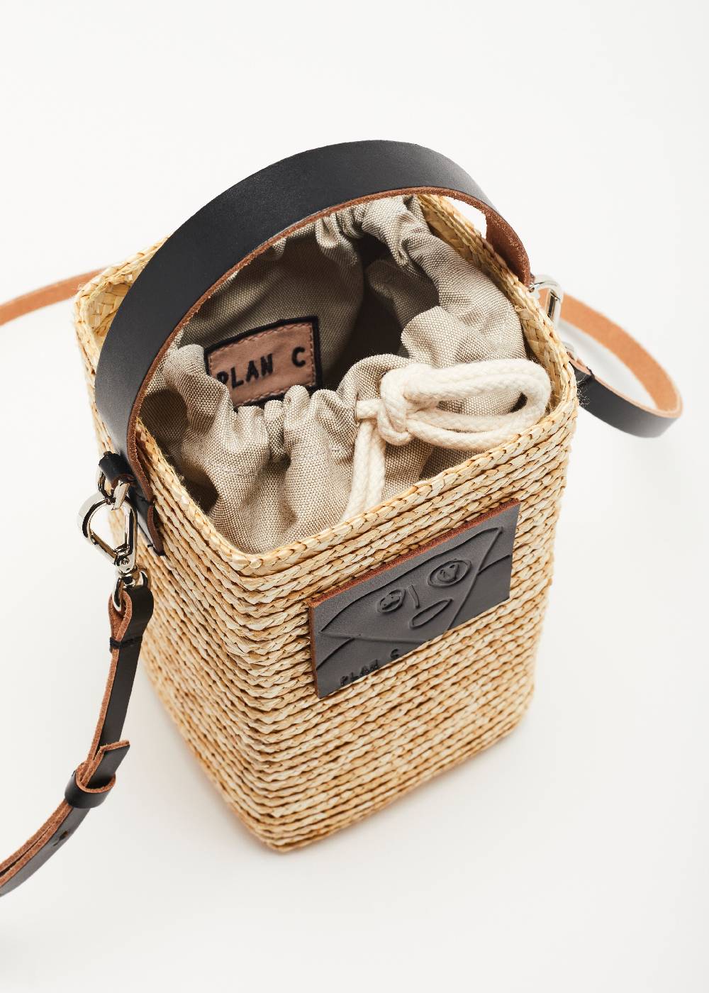 Plan C POUCH IN PAGLIA FIORENTINA "PILI E BIANCA" Hotsell