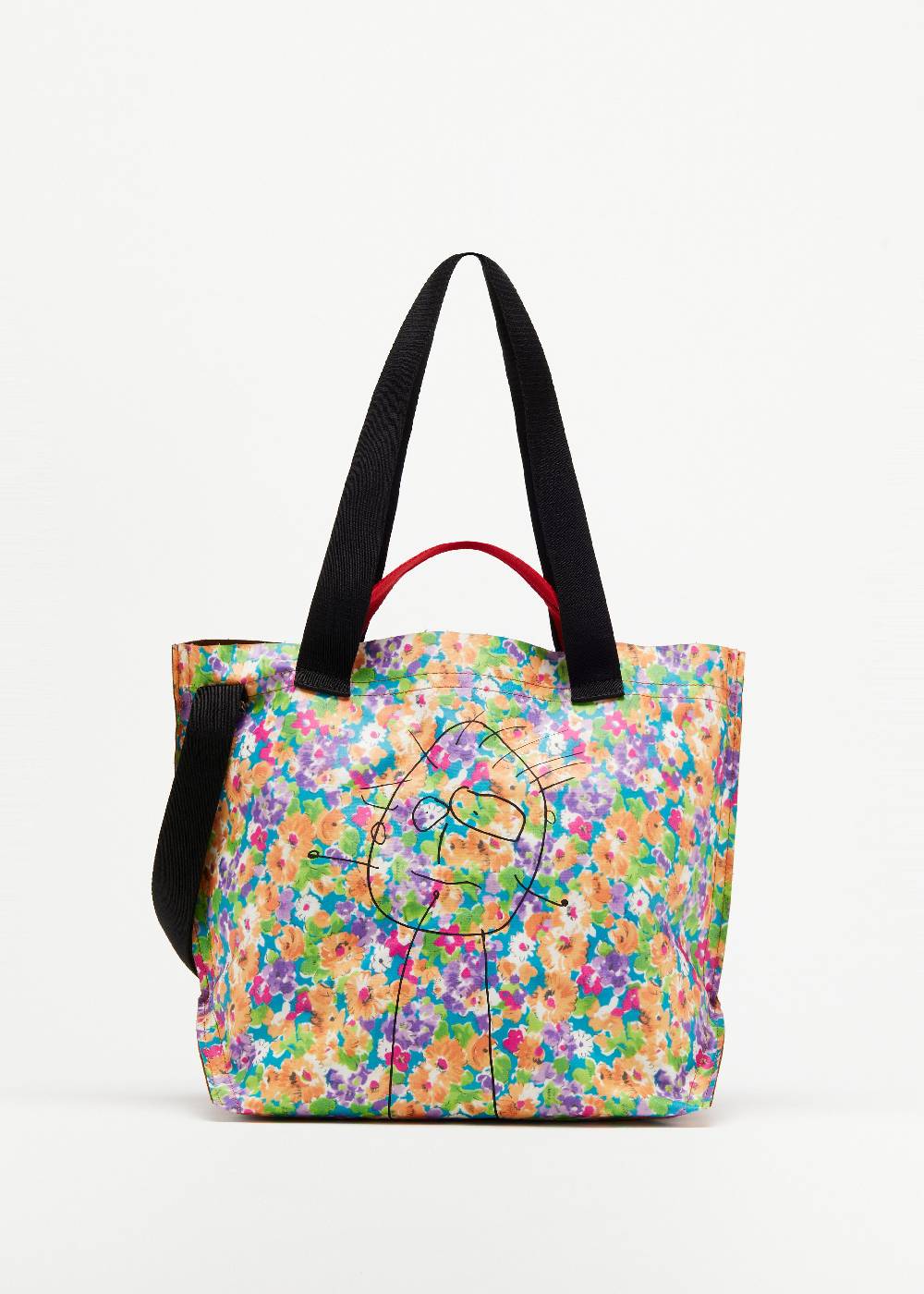 Plan C SHOPPER CON STAMPA FLOREALE "PILI AND BIANCA" MEDIA Saldi Di Fabbrica