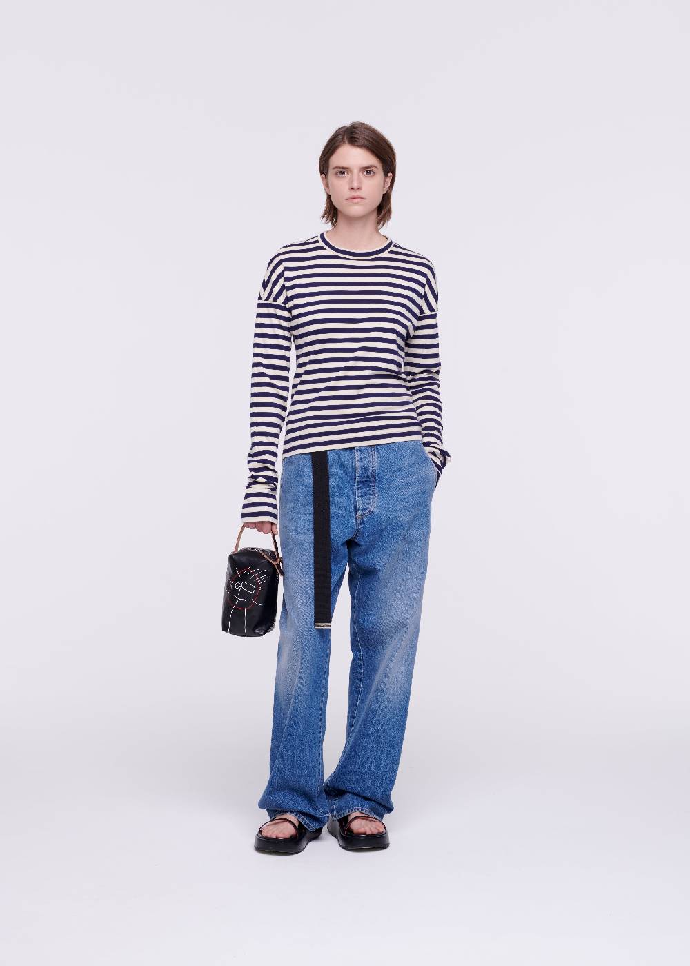 Plan C POUCH NERA "PILI E BIANCA" Moda
