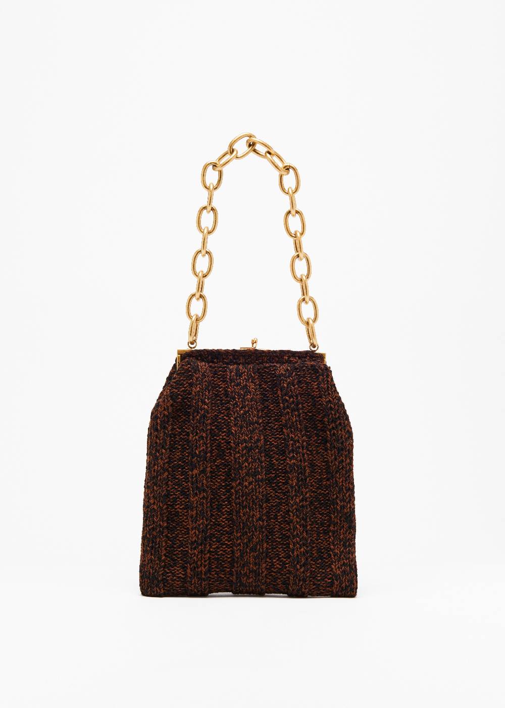 Plan C BORSA IN MAGLIA MARRONE MELANGE Consegna Veloce
