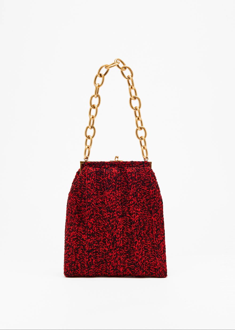 Plan C BORSA IN MAGLIA ROSSO MELANGE Promozione Limitata