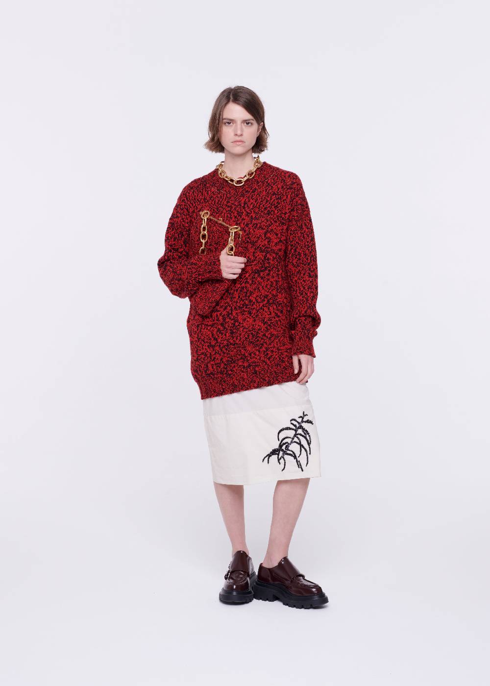 Plan C BORSA IN MAGLIA ROSSO MELANGE Promozione Limitata
