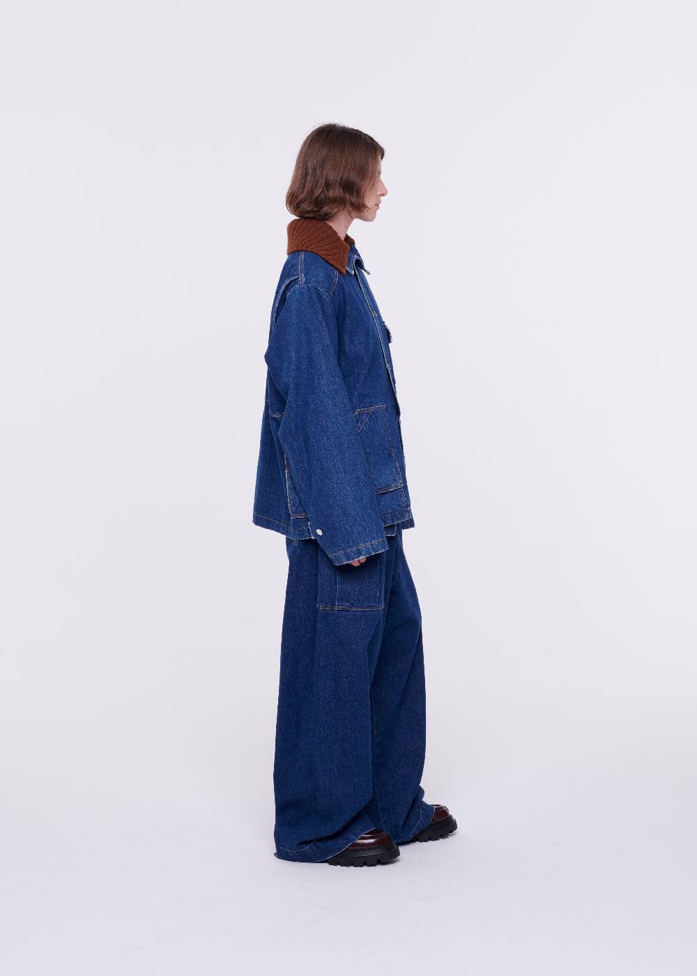 Plan C GIACCA IN DENIM CON COLLETTO IN MAGLIA REMOVIBILE Affare Del Giorno