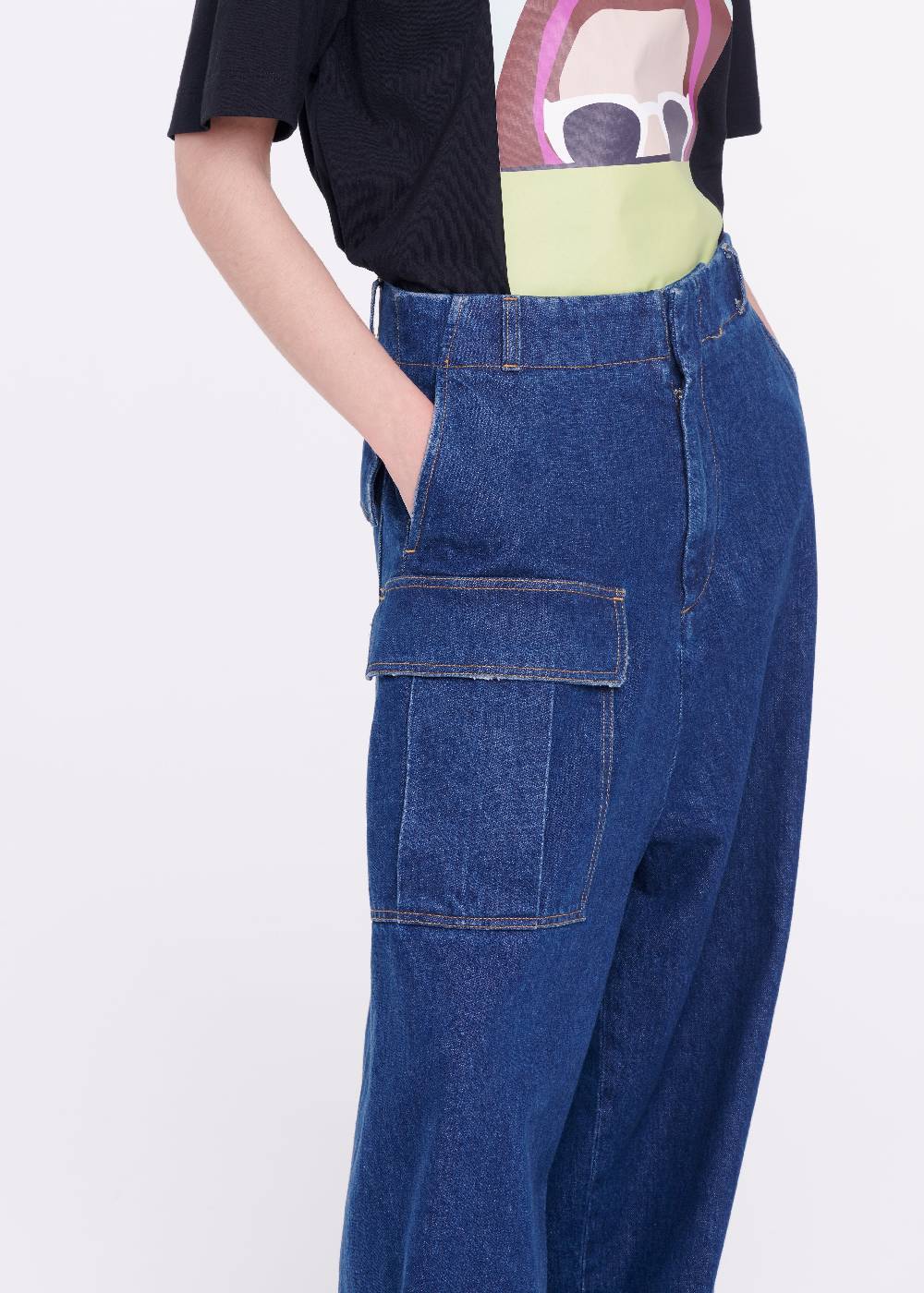 Plan C JEANS A GAMBA AMPIA CON CINTURA MARRONE Prezzo Ridotto