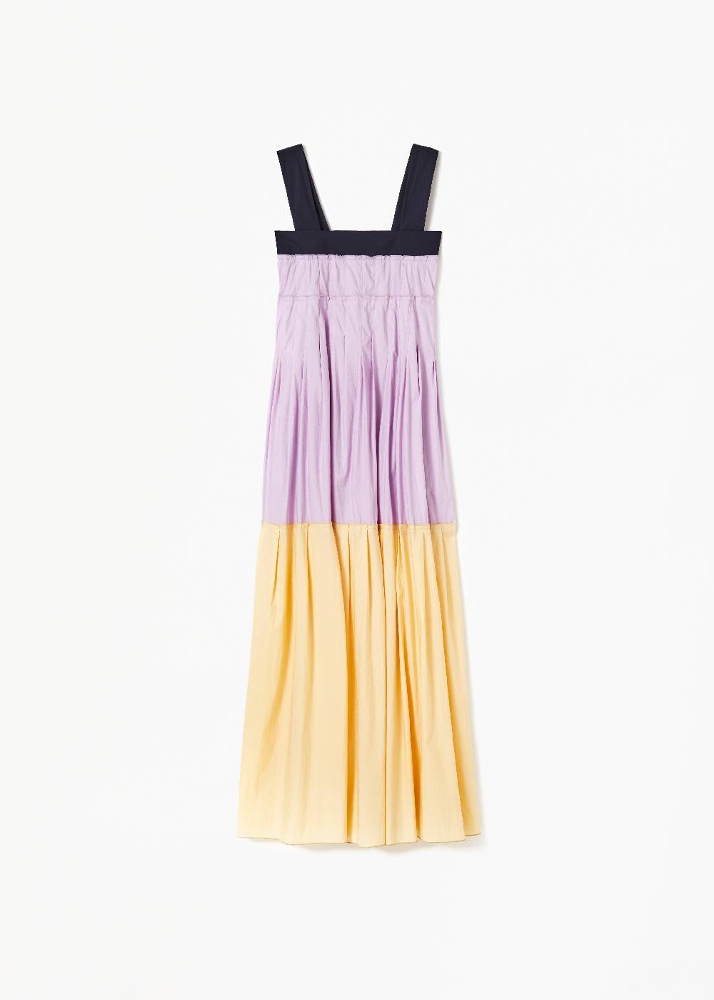 Plan C ABITO LUNGO IN COTONE COLOR BLOCK Presa