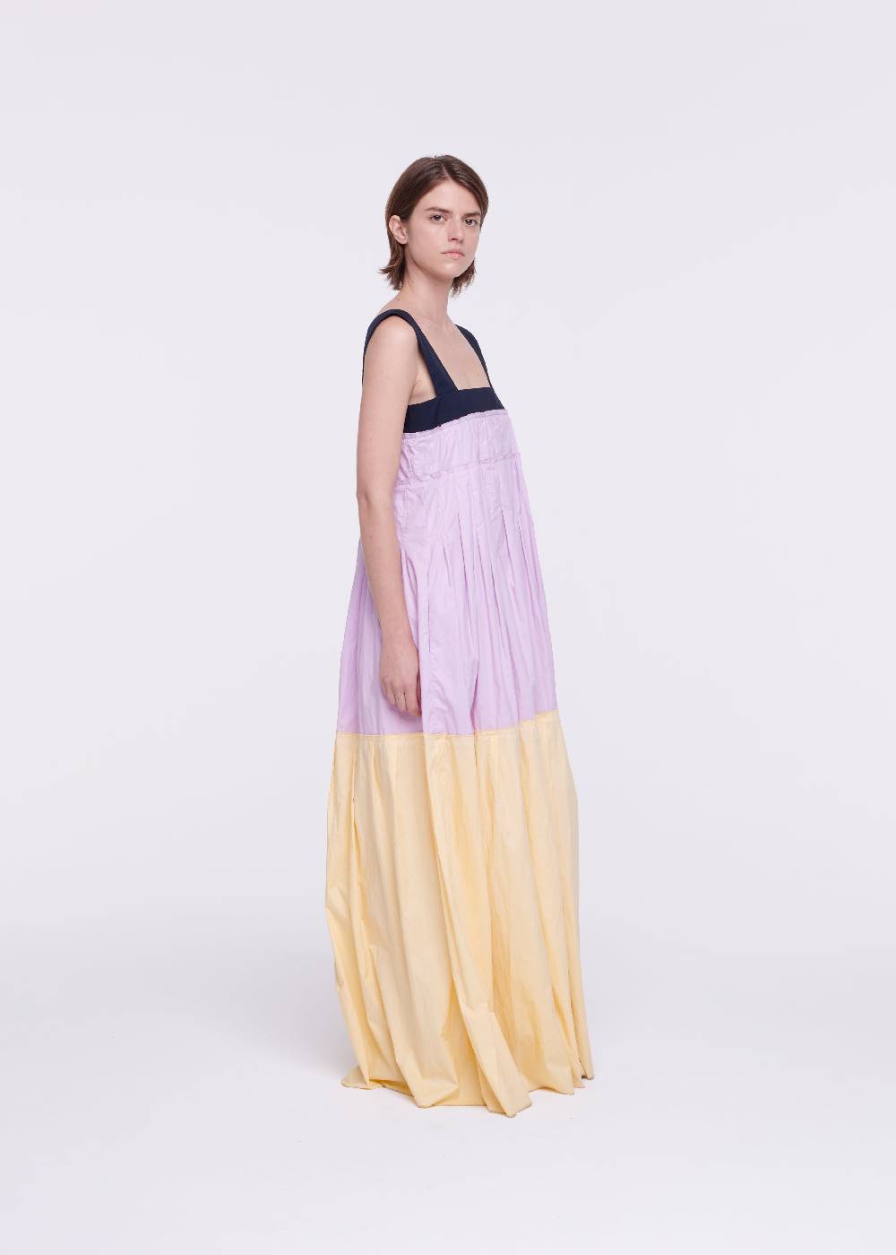 Plan C ABITO LUNGO IN COTONE COLOR BLOCK Presa